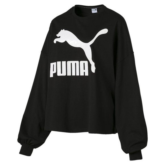Puma Tops - PUMA Women's Classic Logo Long-Sleeved Top - Black
